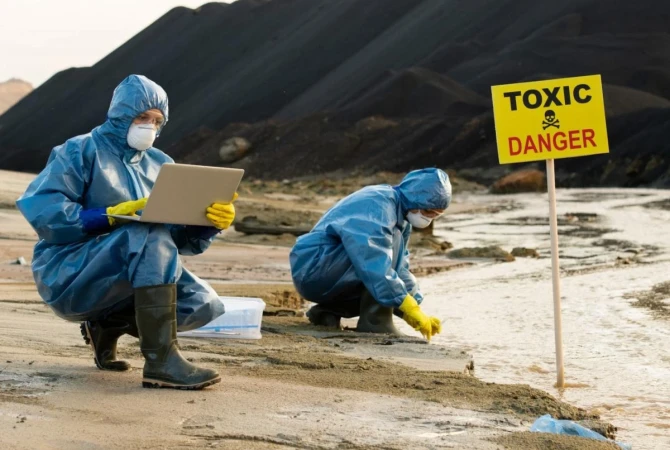 Toxic iron ore mine trailing